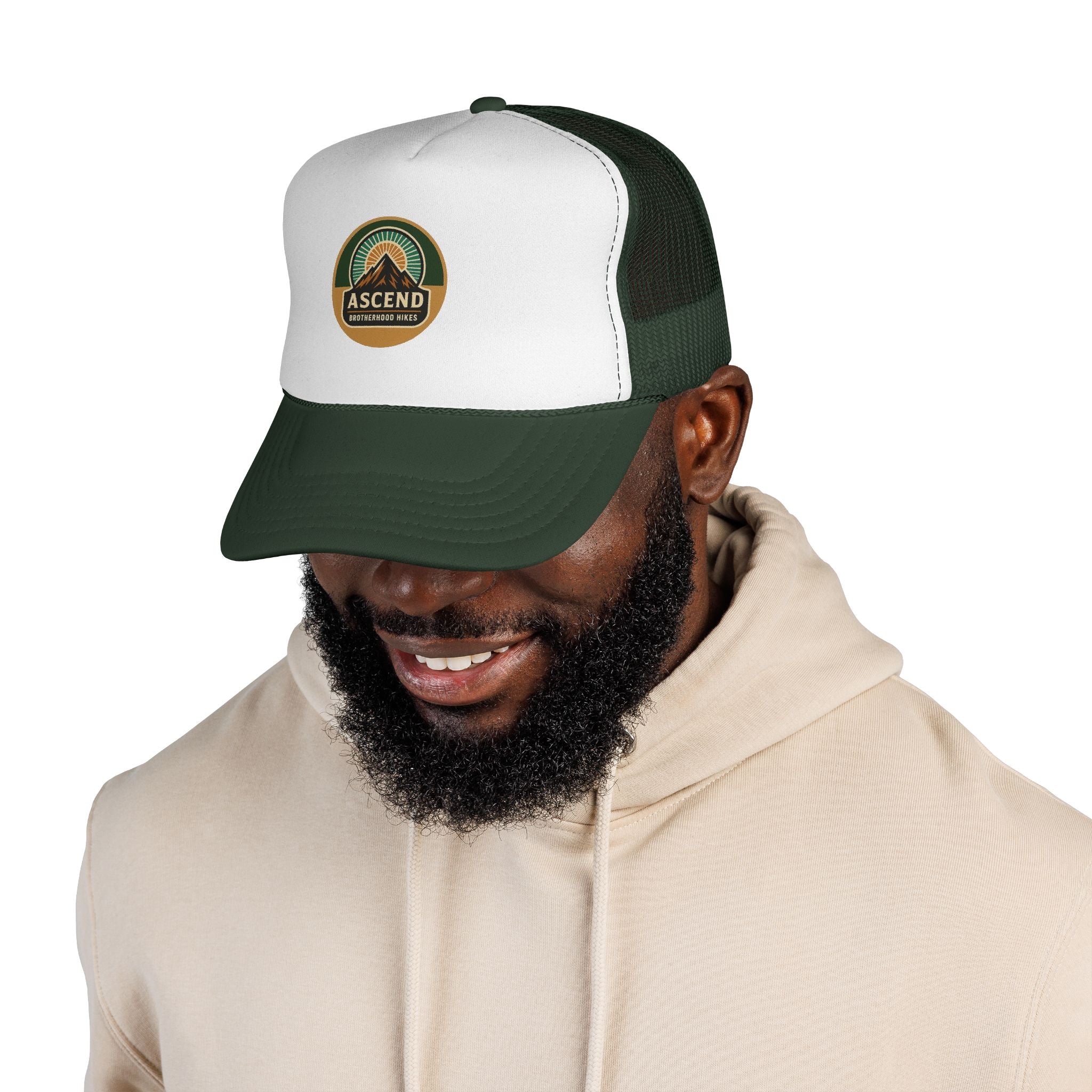 ASCEND BROTHERHOOD HIKES Vintage-Style Trucker Cap | Outdoor Adventure Hat, Perfect Gift for Nature Lovers, Travel Enthusiasts, Camping