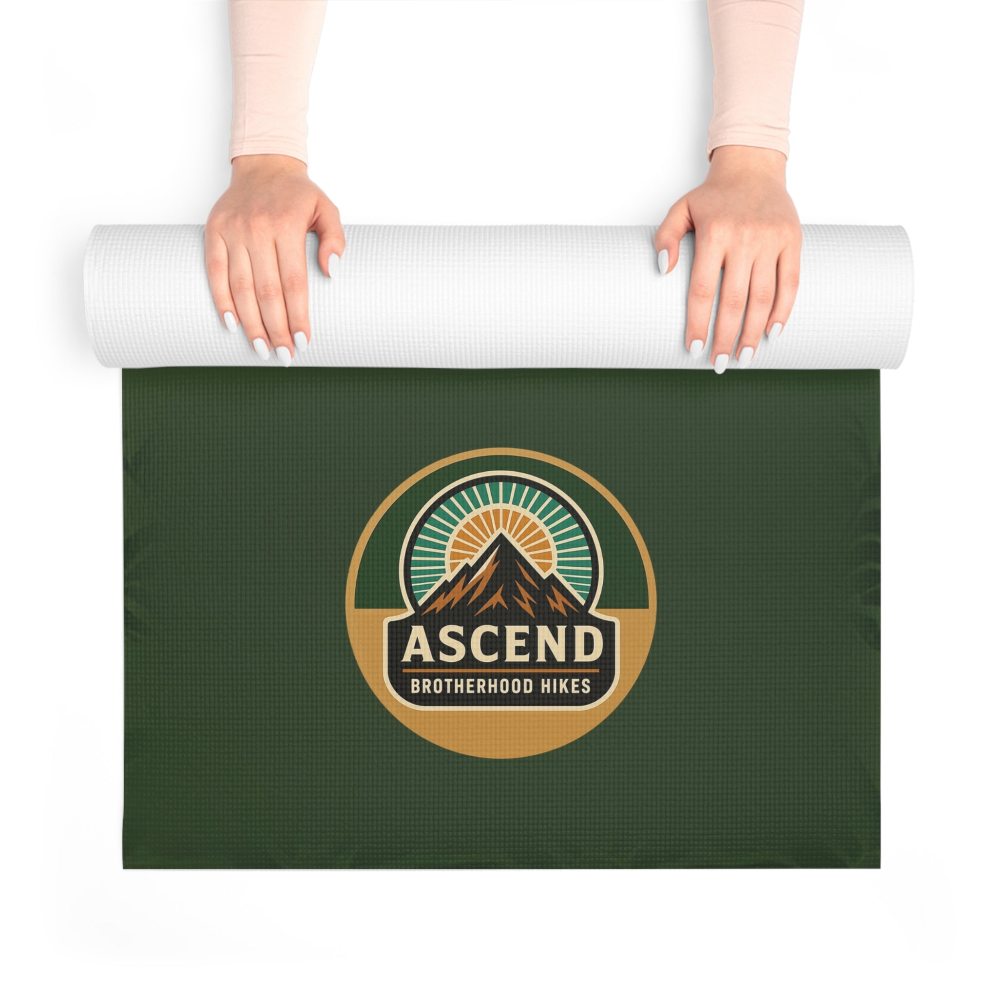 Mountain Wave Foam Yoga Mat — Green Gradient Outdoor-Inspired Yoga Mat
