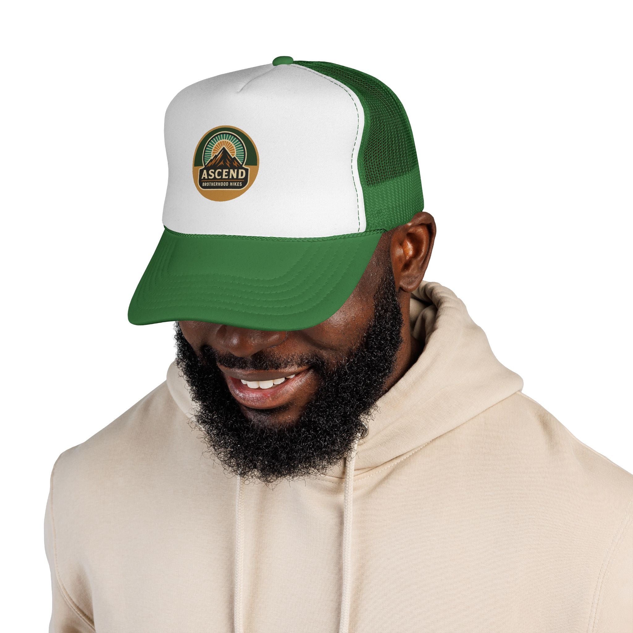 ASCEND BROTHERHOOD HIKES Vintage-Style Trucker Cap | Outdoor Adventure Hat, Perfect Gift for Nature Lovers, Travel Enthusiasts, Camping